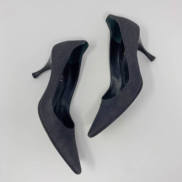 GUCCI Decollete Tessuto Stiletto heel D'Orsay pumps pointed toe whimsigoth - Picture 2 of 13